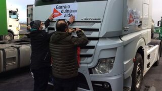 Unos 200 camiones marchan en Pamplona en protesta por el precio del gasóleo