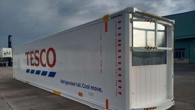 Tesco innova estrena un contenedor ferroviario más grande y sostenible