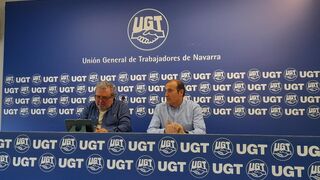 Diego Buenestado junto al responsable del sector en Navarra, Alberto Iribarren.